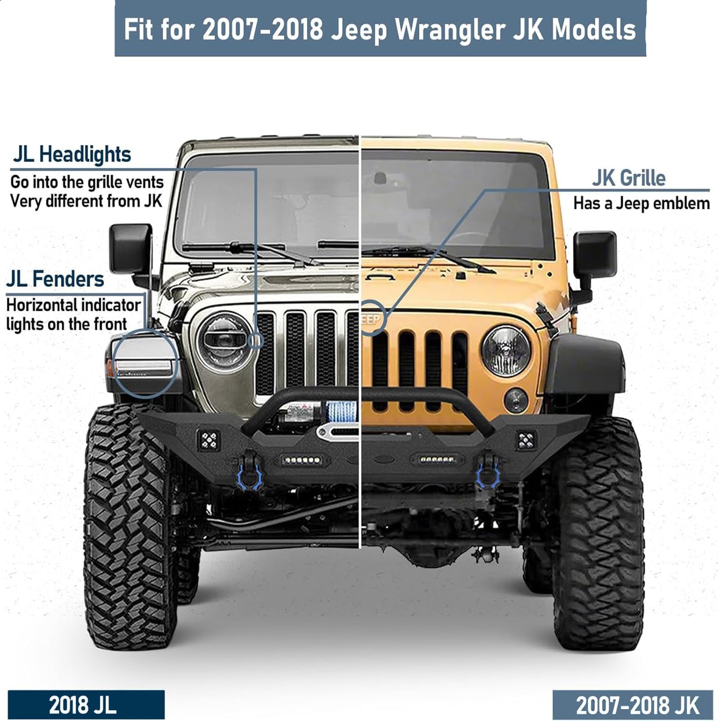 Splash & Mud Guard Liners - 4PC Aluminum Inner Fenders for Jeep JK 2007-2018