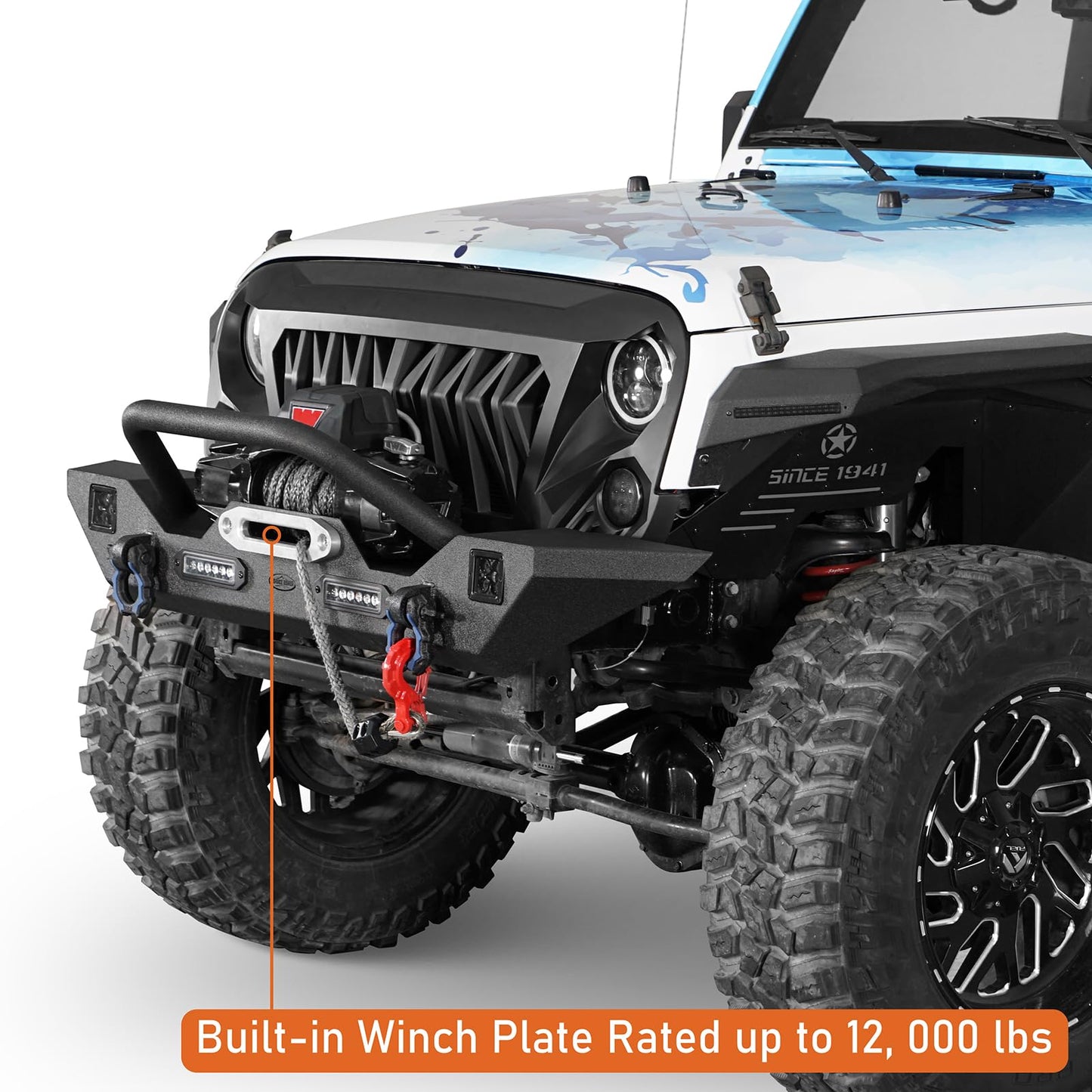 2007-2018 Jeep Wrangler JK Bumper Combo - Front & Rear with LED Lights