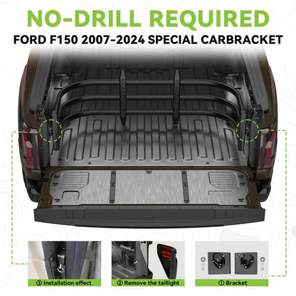 No-Drill Truck Bed Extender for 2007-2026 Ford F-Series (F-150/F-250/F-350)