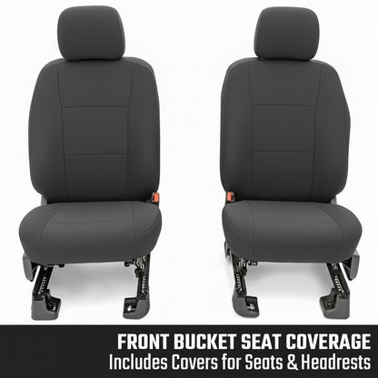 Neoprene Front Seat Covers for 2015-2022 Ford F-150 & 2017-2022 Super Duty (Black)