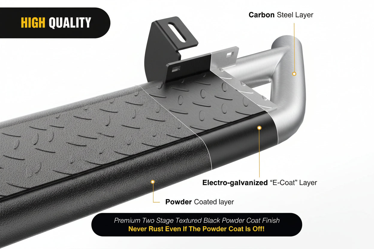 Heavy-Duty Running Boards for 2007-2018 Jeep Wrangler JK 4-Door Only