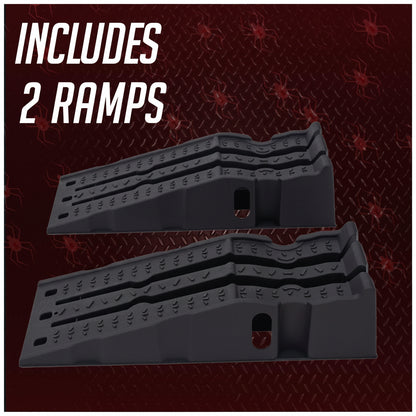 A Pair Plastic Car Service Ramps - 10,000 lbs Capacity Lifts Vehicles 6.25" H