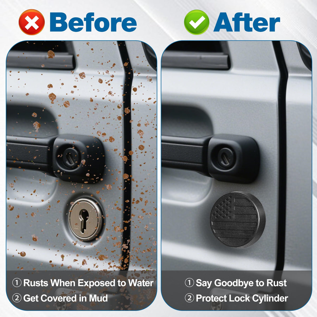Magnetic Keyhole Covers for 2018-2026 Jeep Wrangler JL & Gladiator JT
