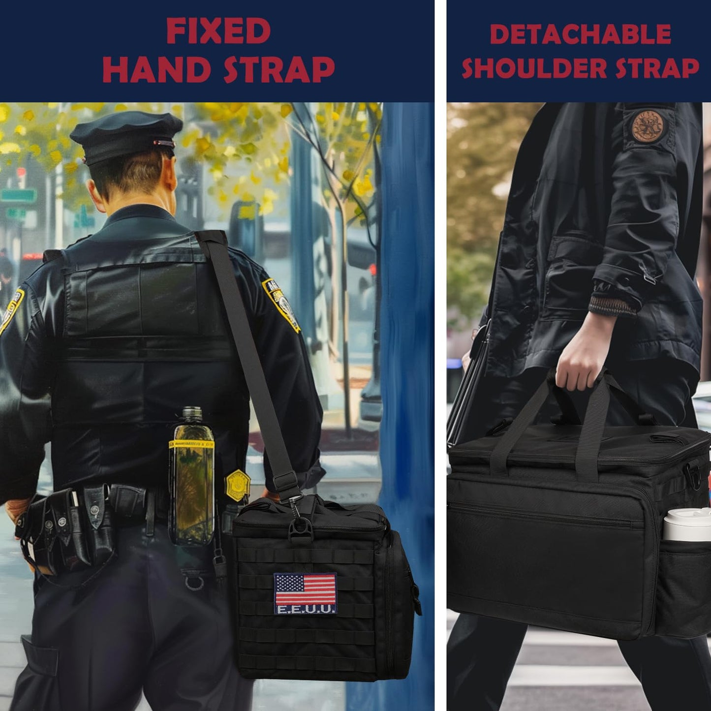 Tactical Patrol Bag - MOLLE Law Enforcement Seat Organizer with Quick-Access Hooks