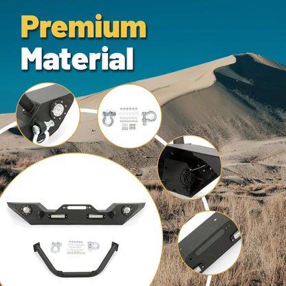 Jeep Wrangler JL/JLU/JT & JK Front Bumper (2007-2025) with Winch Plate & LED Lights