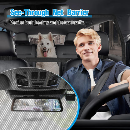 56" SUV/Truck Pet Barrier - See-Through Mesh Dog Divider for Cargo Area