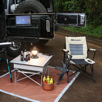 2-Tier Tailgate Table Rear Foldable Storage Cargo Rack for 2007-2022 Jeep Wrangler JK&JL