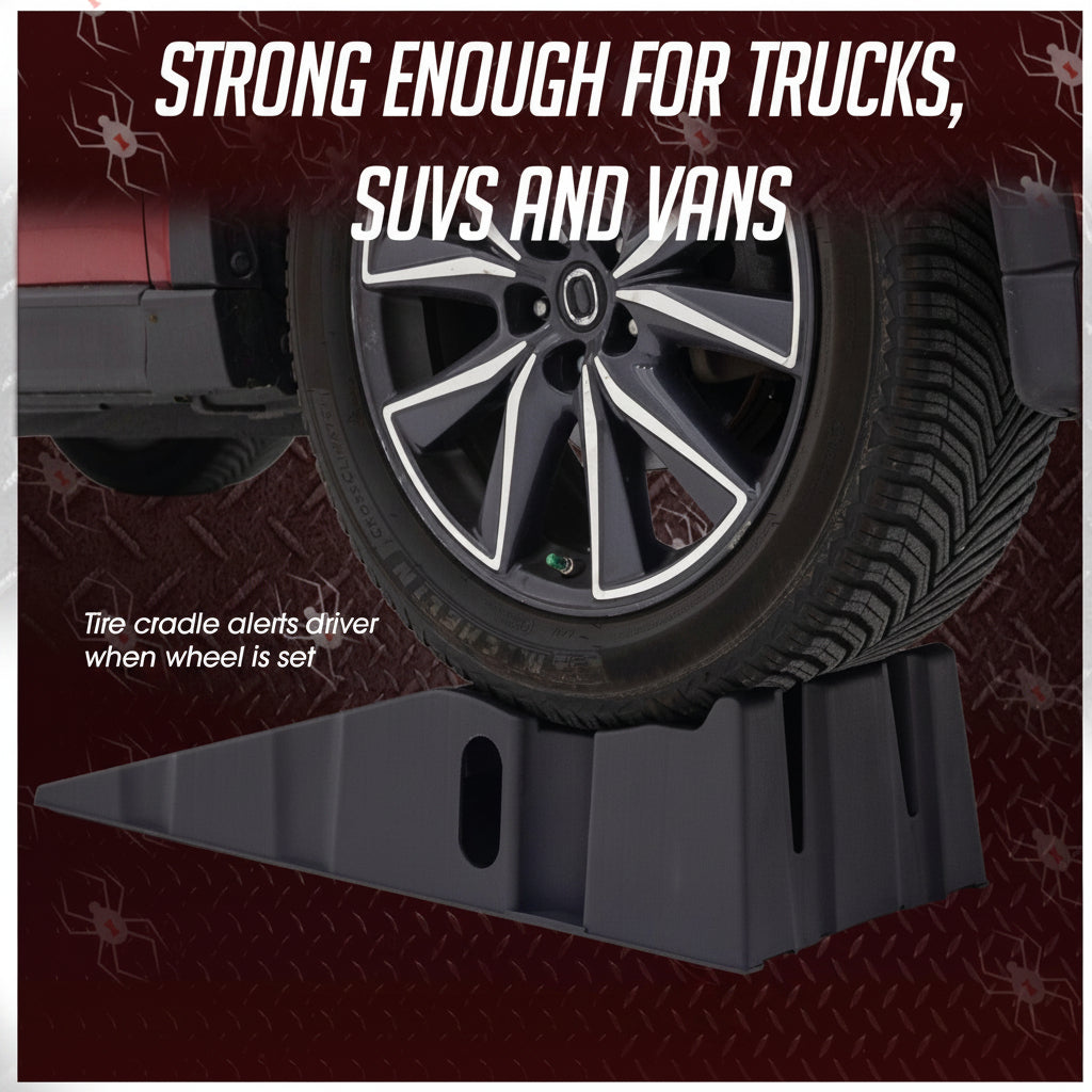 A Pair Plastic Car Service Ramps - 10,000 lbs Capacity Lifts Vehicles 6.25" H