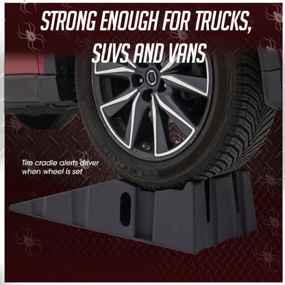 A Pair Plastic Car Service Ramps - 10,000 lbs Capacity Lifts Vehicles 6.25" H