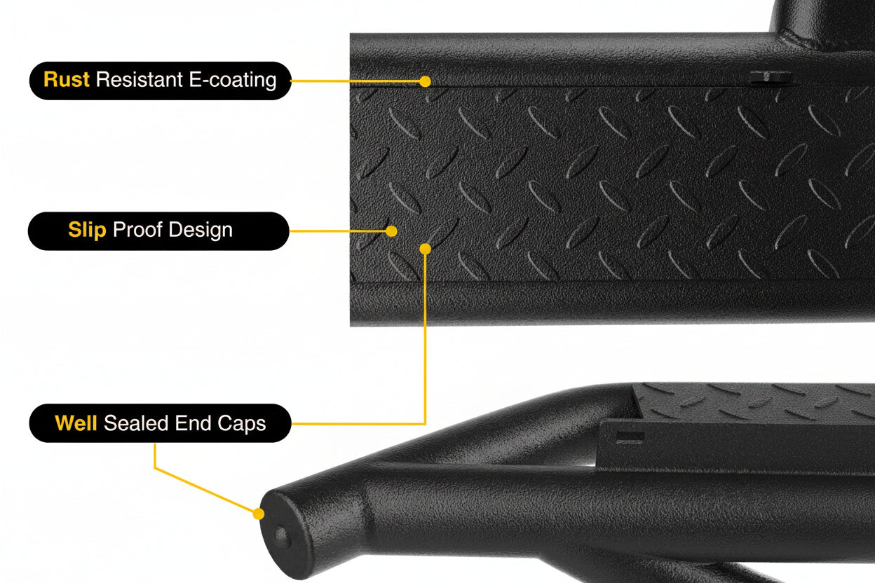 Heavy-Duty Running Boards for 2007-2018 Jeep Wrangler JK 4-Door Only