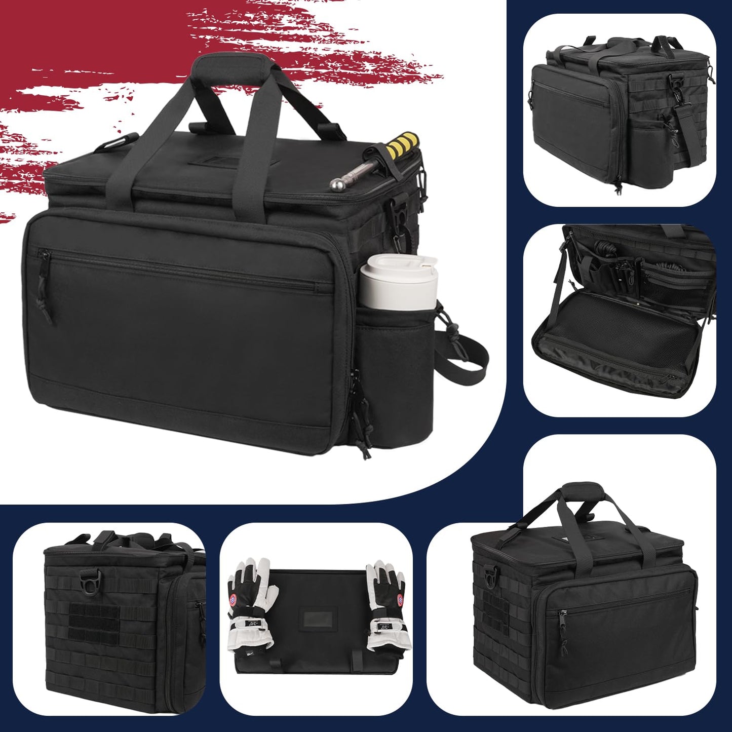 Tactical Patrol Bag - MOLLE Law Enforcement Seat Organizer with Quick-Access Hooks