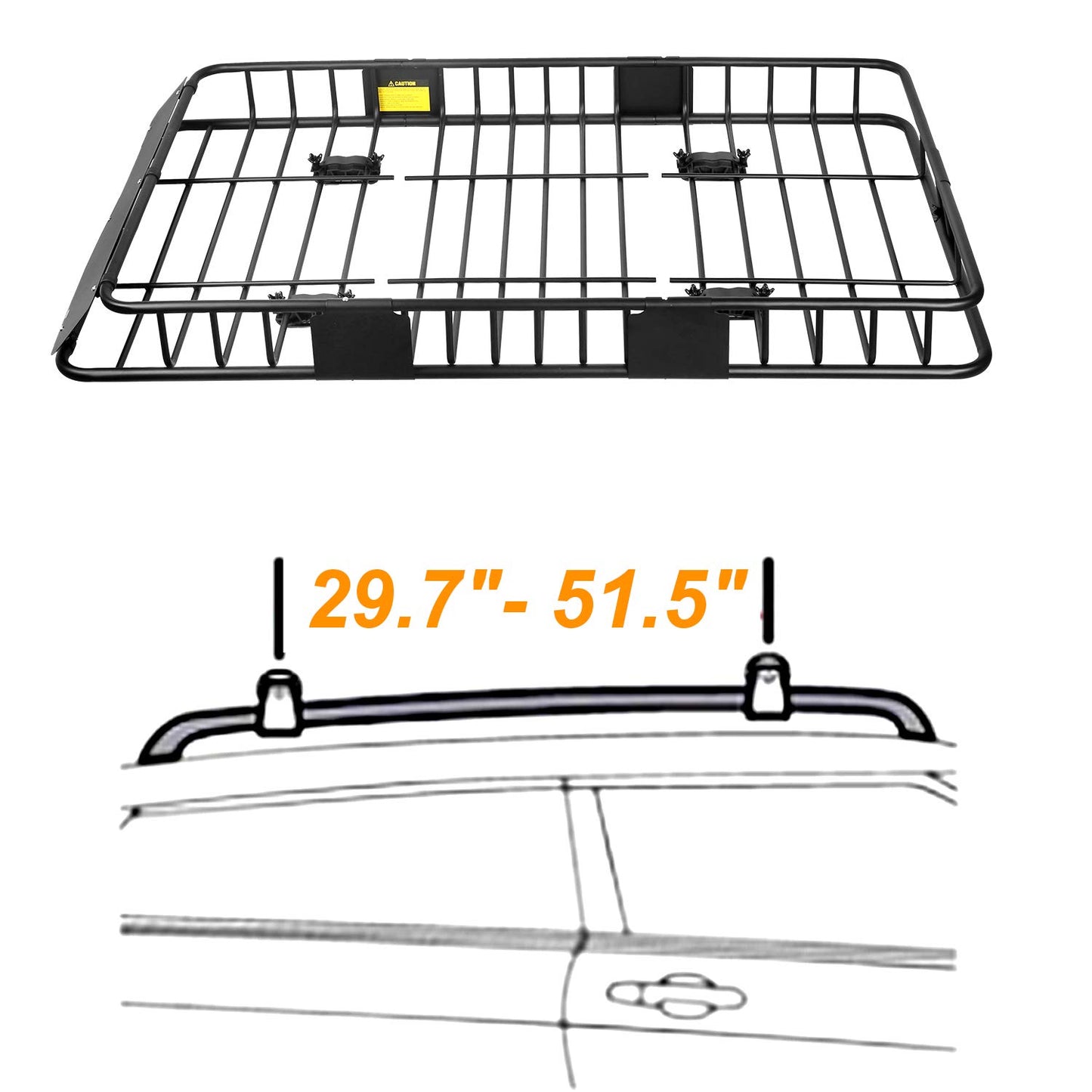 Upgraded 4” Fence Car Roof Basket with Extension - OHMU