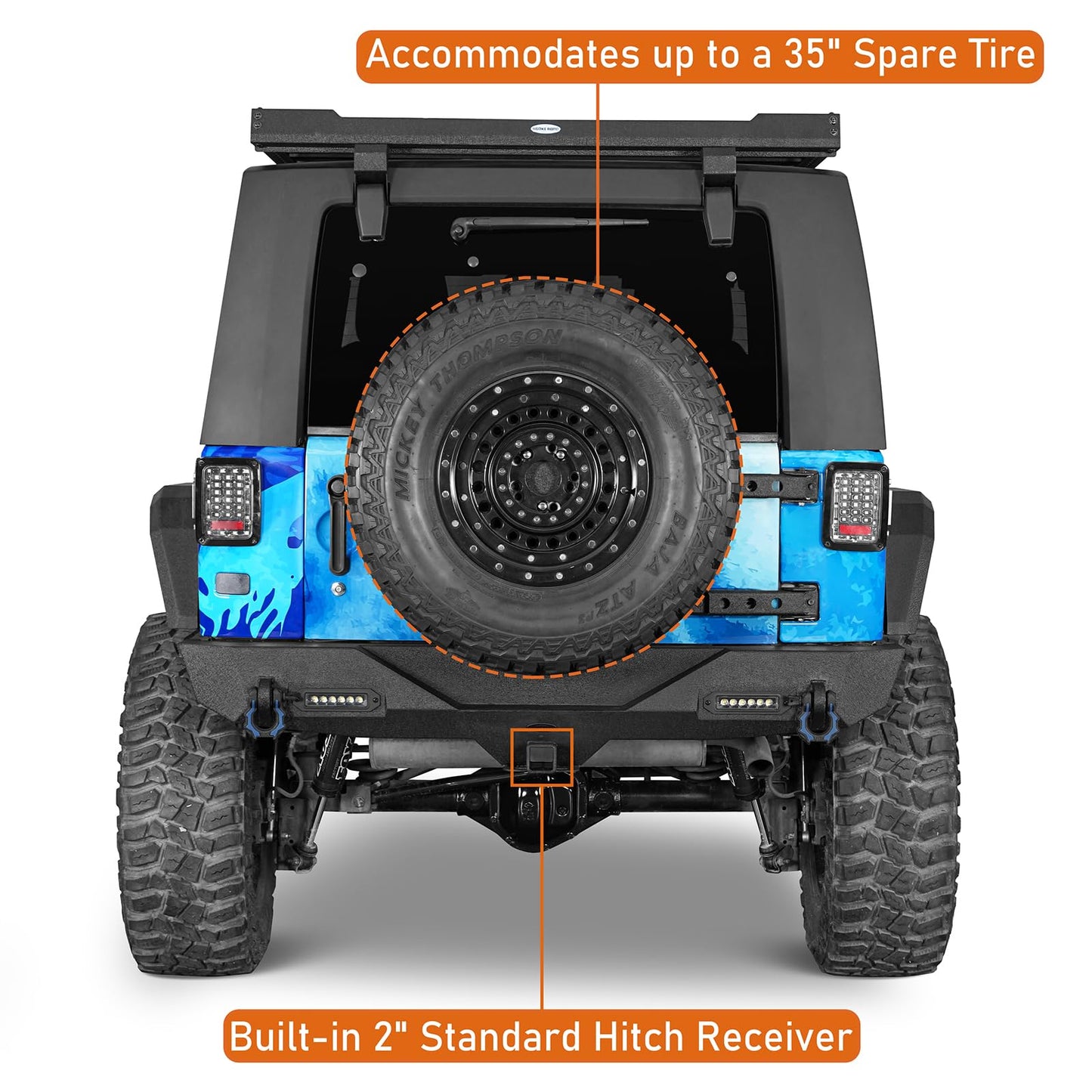 2007-2018 Jeep Wrangler JK Bumper Combo - Front & Rear with LED Lights