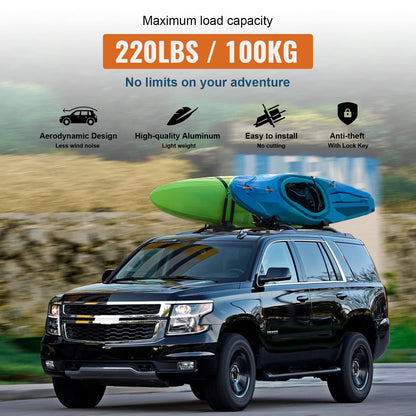 Heavy Duty 220lb Roof Rack Cross Bars Fit for GMC Yukon & Yukon XL, Chevy Suburban & Tahoe 2015-2020, Cadillac Escalade & Escalade ESV, Chevrolet Aluminum Crossbar Rooftop Cargo Carrier