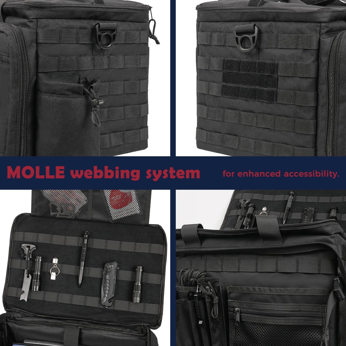 Tactical Patrol Bag - MOLLE Law Enforcement Seat Organizer with Quick-Access Hooks