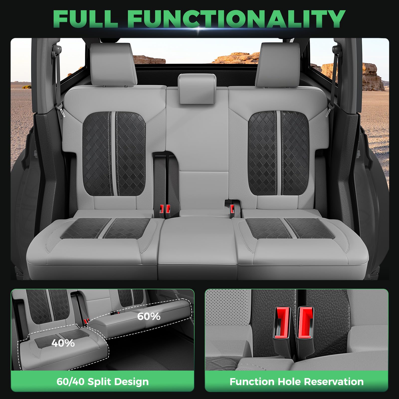 Waterproof Leather Seat Covers For Ford Bronco 4 Door 2021-2025 - OHMU