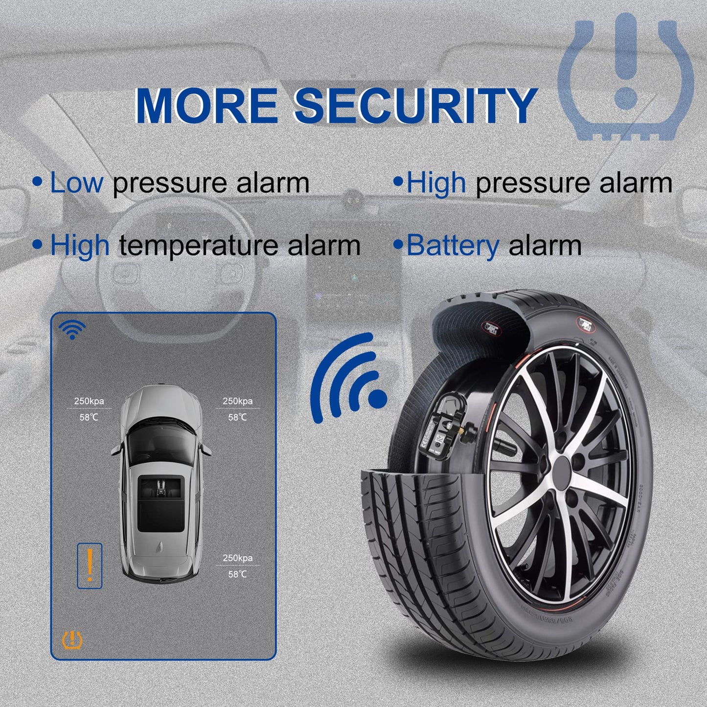 4-PCS TPMS Sensors (433MHz) for 2014-2022 Ram 1500/2500-5500 & Jeep Cherokee - Replaces 68249197AA/68239720AA