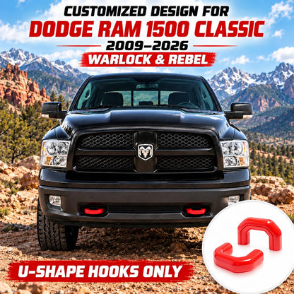 Tow Hook Covers for RAM 1500 Classic 2009-2025 Warlock & Rebel, U-Shape