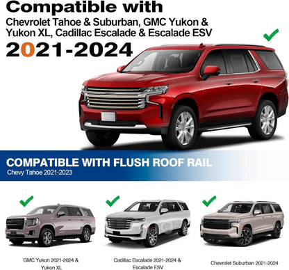 Roof Racks Cross Bars Fit for 2021-2024 Chevrolet Tahoe and Suburban, Yukon and Yukon XL - OHMU