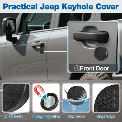 Magnetic Keyhole Covers for 2018-2026 Jeep Wrangler JL & Gladiator JT