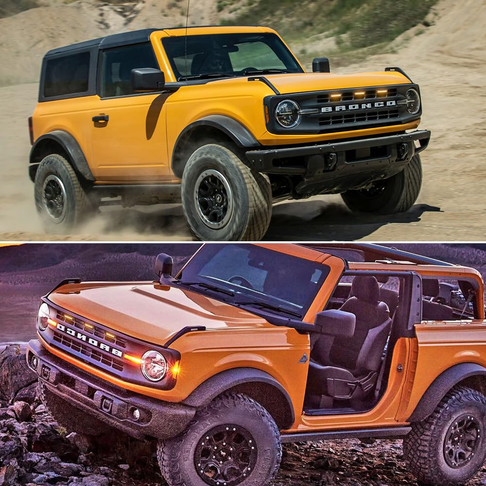 3PCS Front LED Grille Lights for Ford Bronco Accessories 2021 2022 2023 2024 2/4-Door