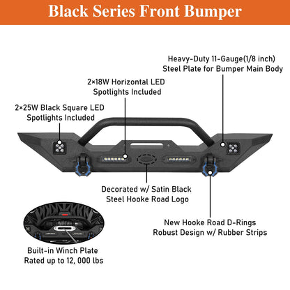 2007-2018 Jeep Wrangler JK Bumper Combo - Front & Rear with LED Lights