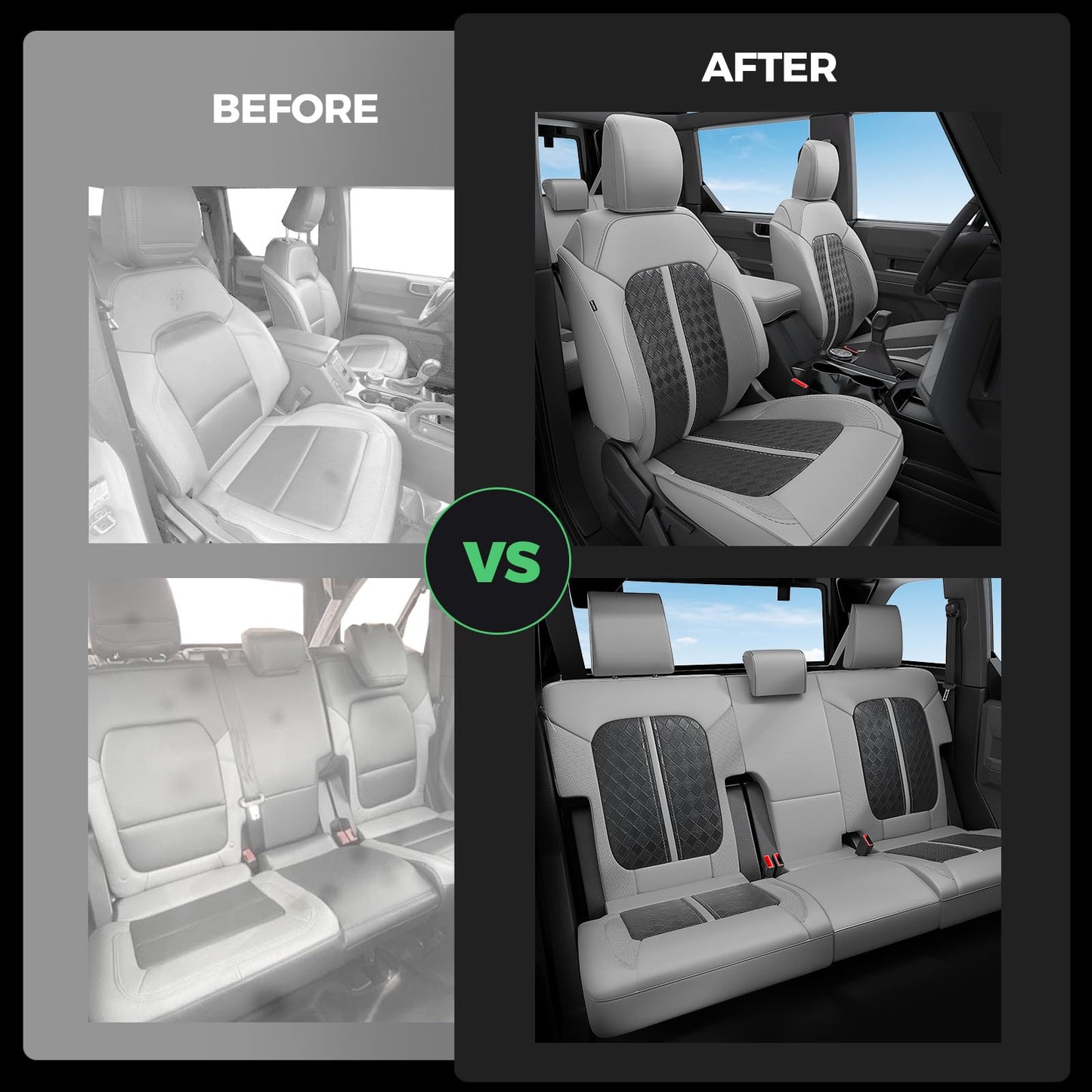 Waterproof Leather Seat Covers For Ford Bronco 4 Door 2021-2025 - OHMU