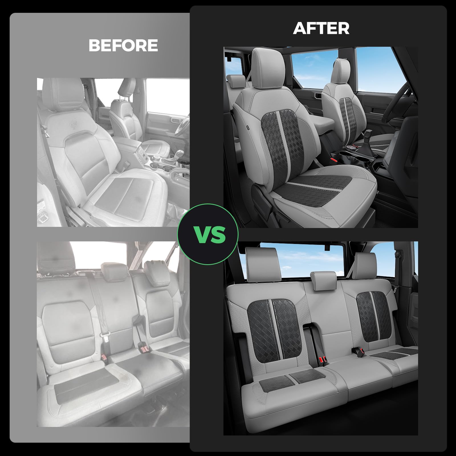 Waterproof Leather Seat Covers For Ford Bronco 4 Door 2021-2025 - OHMU