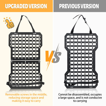 Universal MOLLE Panel for Trucks - Tactical Seat Back Organizer with Gun Mount