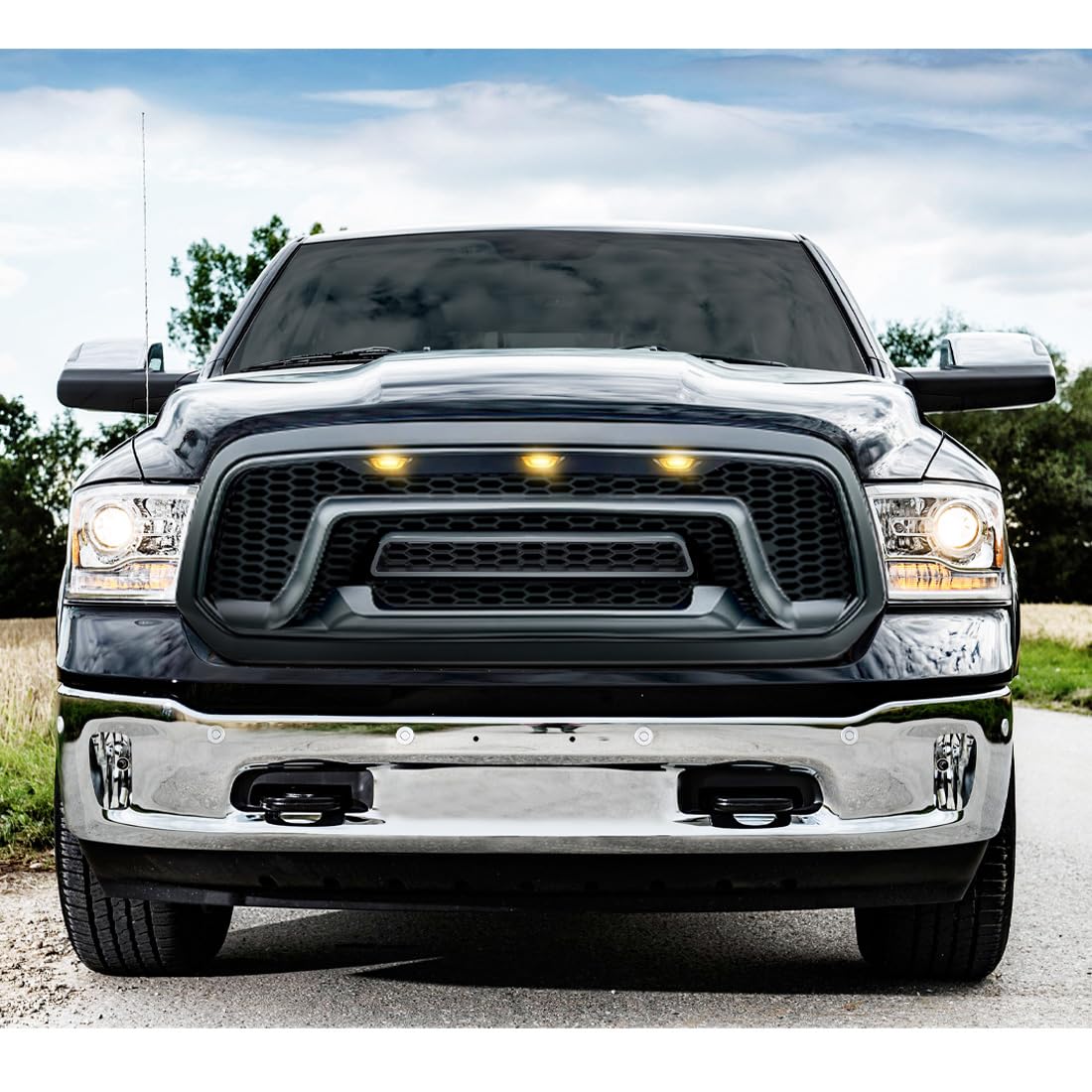 Grille Compatible with Ram 1500 2013-2018 Front Grill Fits