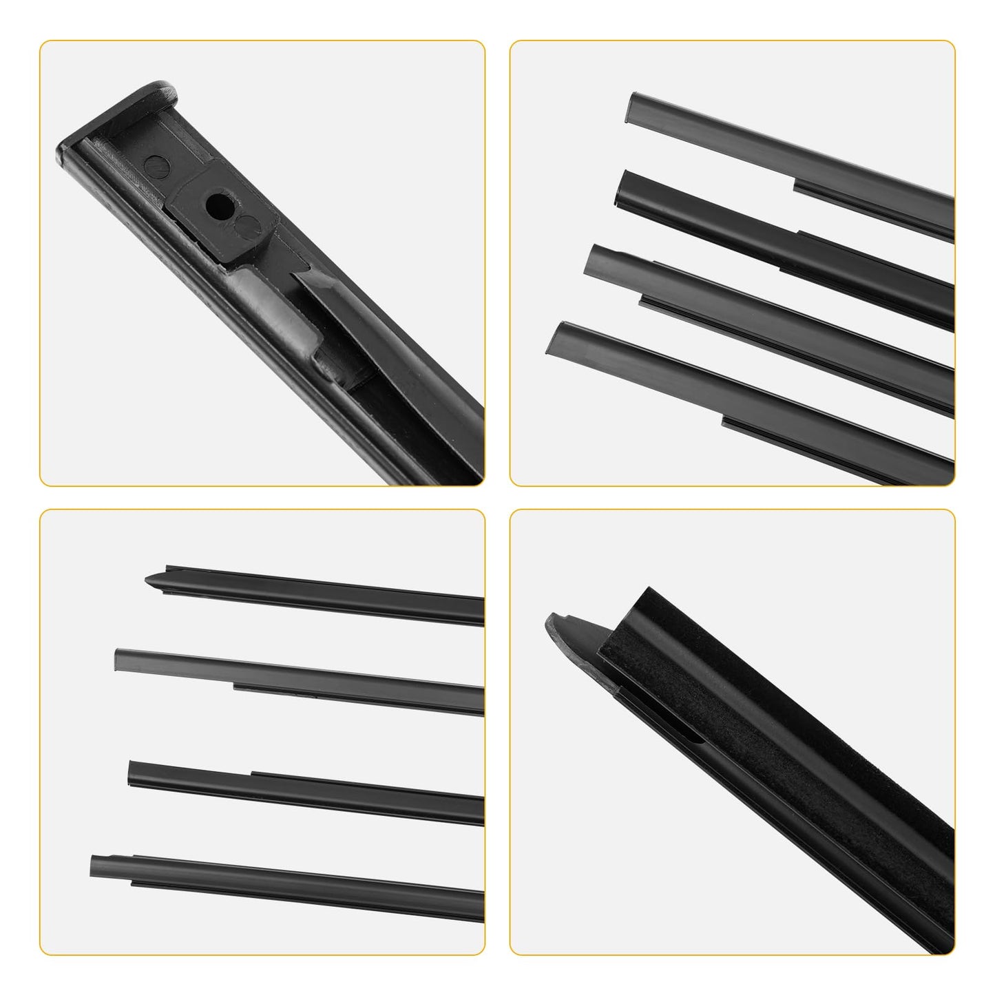 4-PCS Window Weatherstrip Seal Kit for 2009-2023 Dodge Ram Crew Cab - Replaces 55112376AH/55372138AH etc.