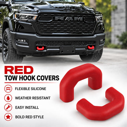 Tow Hook Covers for RAM 1500 Classic 2009-2025 Warlock & Rebel, U-Shape