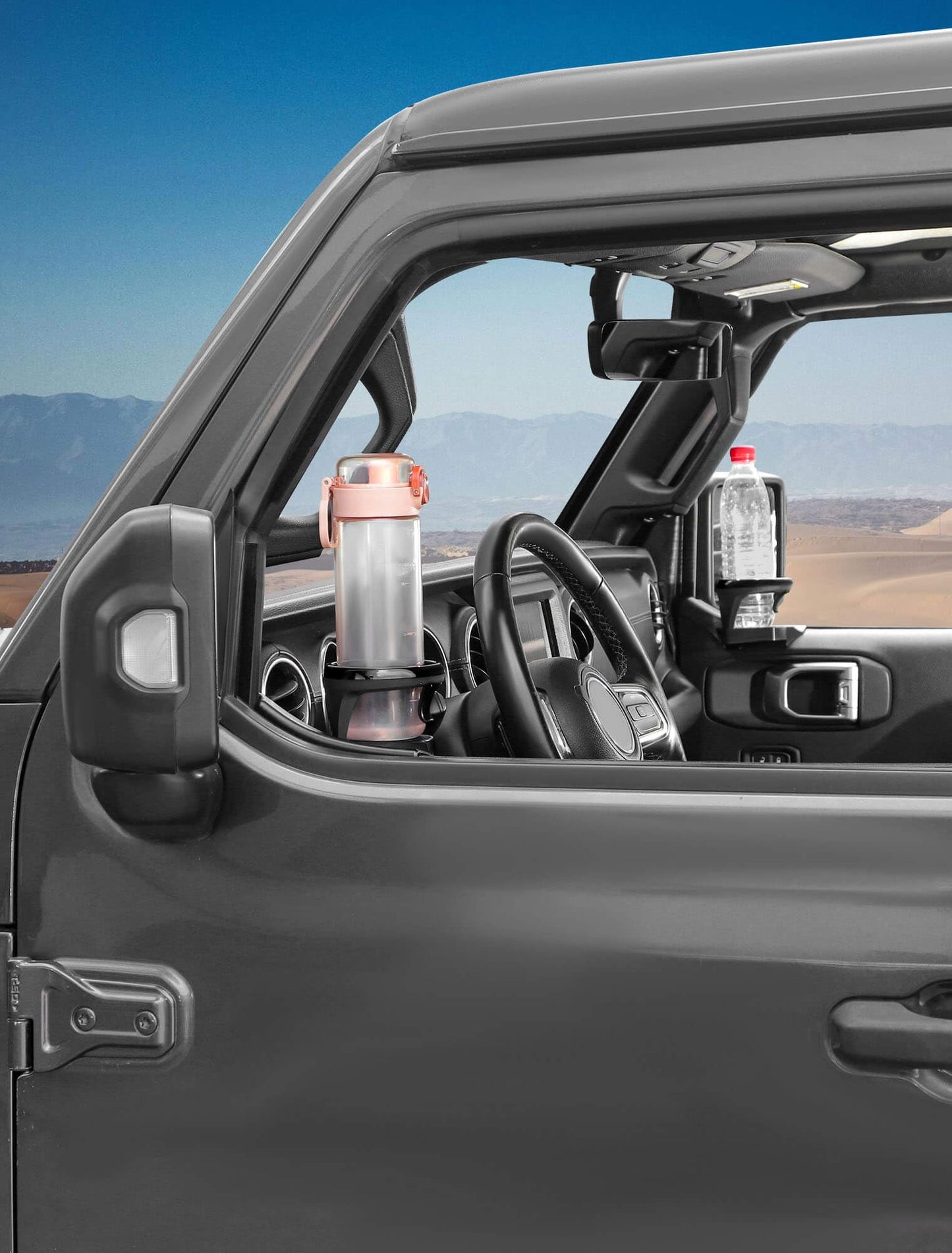 Door Cup Holder (2-PCS) for 2018-Present Jeep Wrangler JL & Gladiator JT - Fits 30 oz Bottles