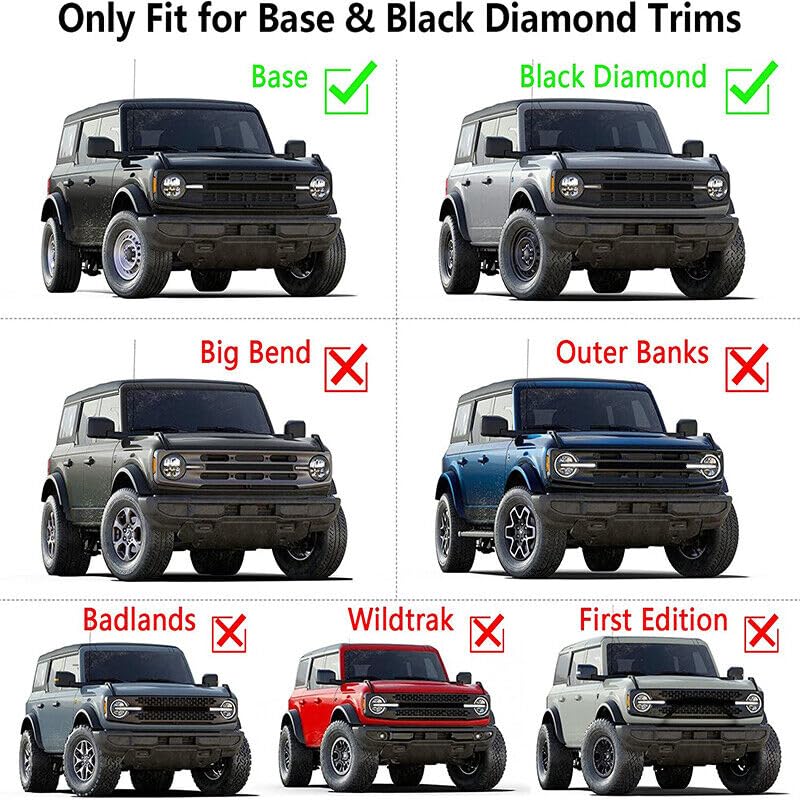 3PCS Front LED Grille Lights for Ford Bronco Accessories 2021 2022 2023 2024 2/4-Door