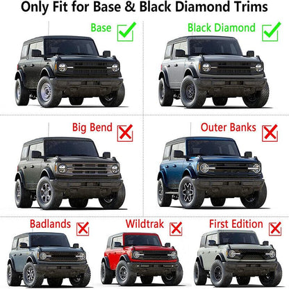 3PCS Front LED Grille Lights for Ford Bronco Accessories 2021 2022 2023 2024 2/4-Door