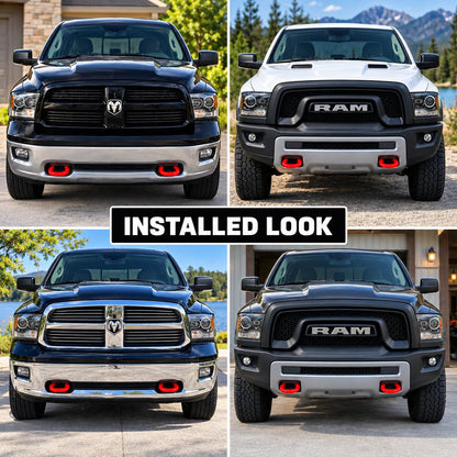 Tow Hook Covers for RAM 1500 Classic 2009-2025 Warlock & Rebel, U-Shape