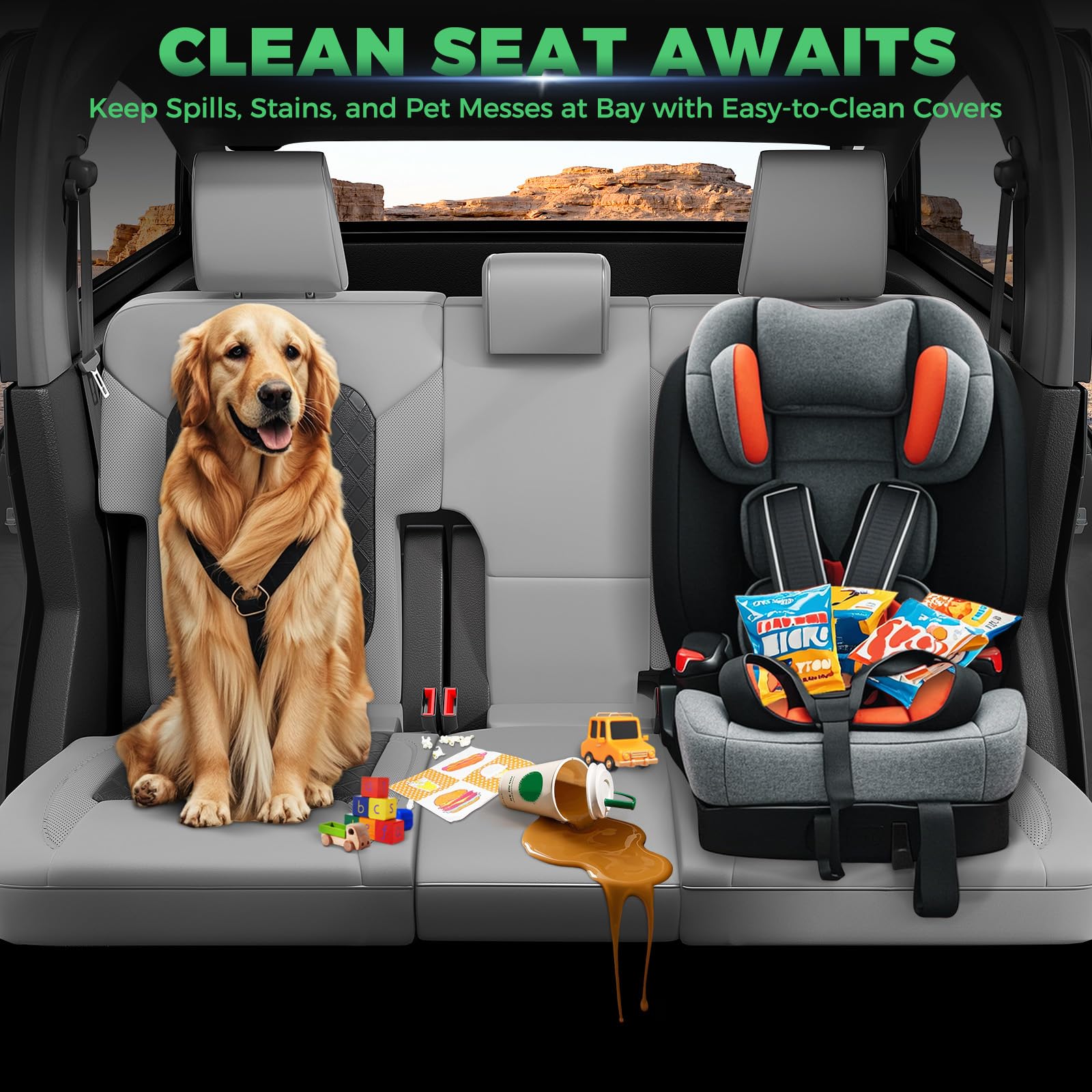 Waterproof Leather Seat Covers For Ford Bronco 4 Door 2021-2025 - OHMU
