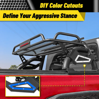 Truck Roll Bar with Cargo Carrier Basket Compatible with Ford F150, Ram 1500, Chevy Silverado, Tundra, Titan & GMC Sierra