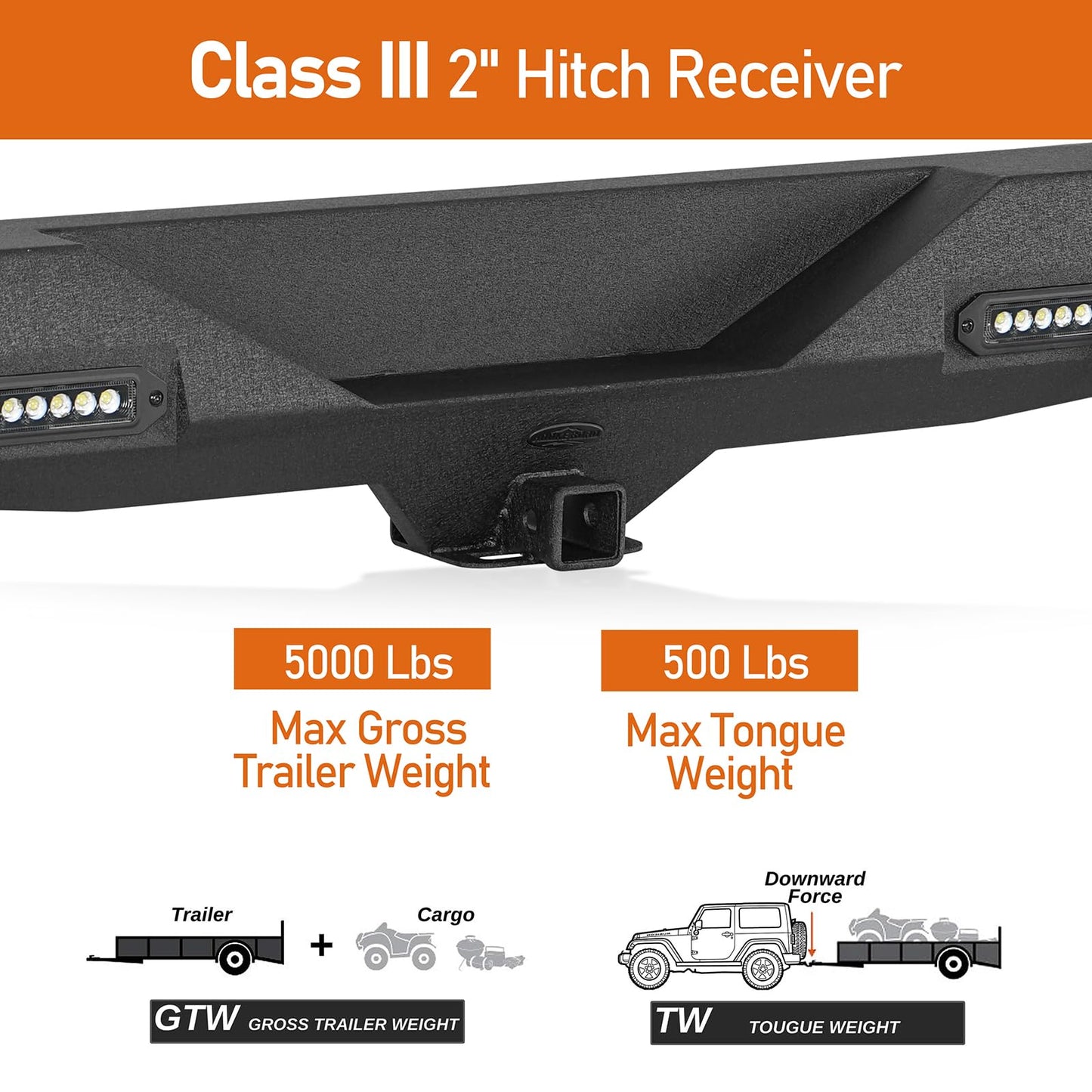 2007-2018 Jeep Wrangler JK Bumper Combo - Front & Rear with LED Lights