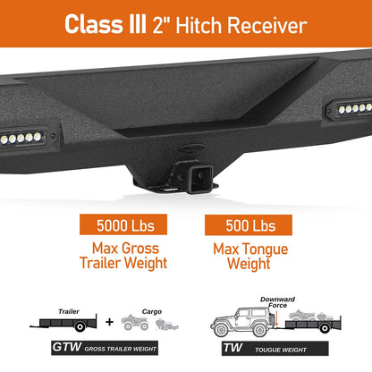 2007-2018 Jeep Wrangler JK Bumper Combo - Front & Rear with LED Lights
