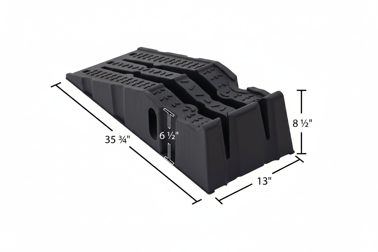 A Pair Plastic Car Service Ramps - 10,000 lbs Capacity Lifts Vehicles 6.25" H