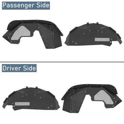 Splash & Mud Guard Liners - 4PC Aluminum Inner Fenders for Jeep JK 2007-2018