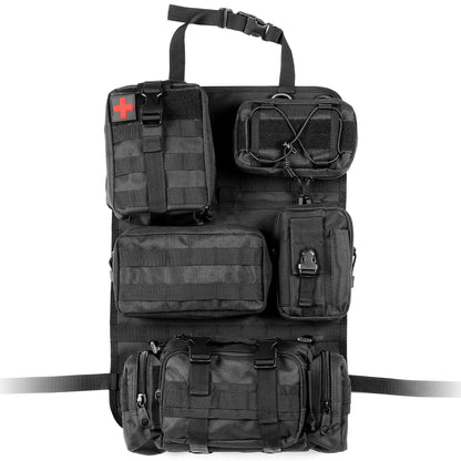 Universal Tactical Vehicle Seat Back Organizer with 5 Detachable Molle Pouch - OHMU
