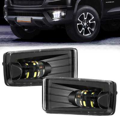 DOT Approved LED Fog Lights for 2007-2017 Chevy/GMC Trucks & SUVs (Pair, Black)
