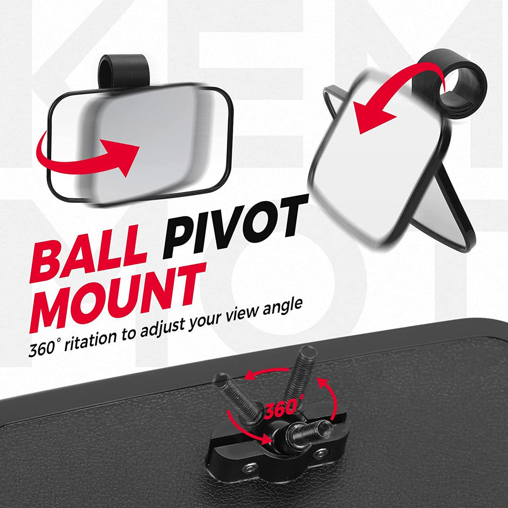 UTV SIDE MIRRORS AND CENTER MIRROR WITH 1.75" TO 2" ROLL BAR CAGE - OHMU