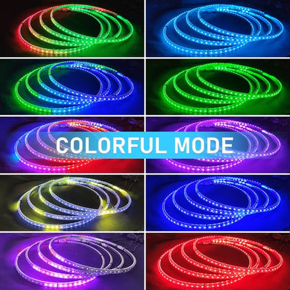 【EASY INSTALL】4Pcs 15.5 inch Led Wheel Ring Lighting Kit Single Row Chase Dancing Color Neon Rim Light with W/Turn Signal & Braking