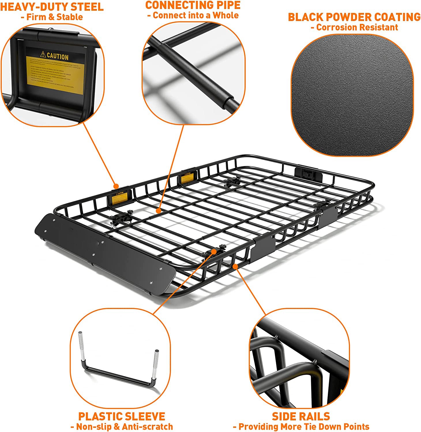 Upgraded 4” Fence Car Roof Basket with Extension - OHMU