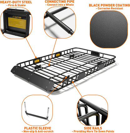 Upgraded 4” Fence Car Roof Basket with Extension - OHMU