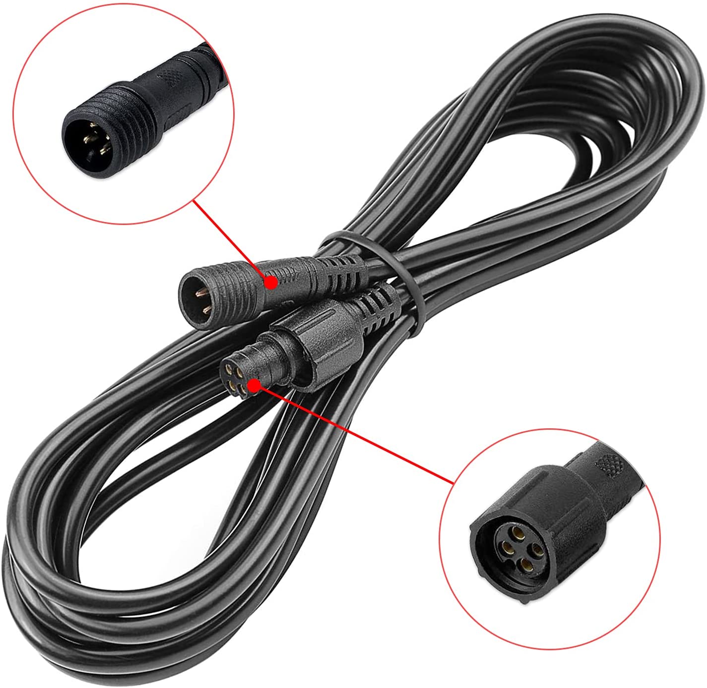 10 FT 4 Pin Extension Wire Cable for All Brands RGB Rock Lights/Whip Lights - OHMU