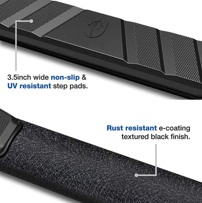 3.5" Wide Black Running Boards For Dodge Ram 1500 2019-2024 - OHMU